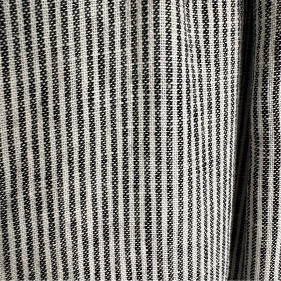 Max Studio Pants Linen Black & White Striped Pockets Adjustable Size 27 - Picture 5 of 11